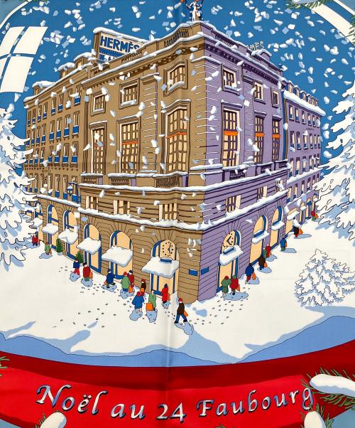 HERMES（エルメス）HERMES (エルメス) カレ90 Noël au 24 Faubourg サイズ:90の古着・服飾アイテム