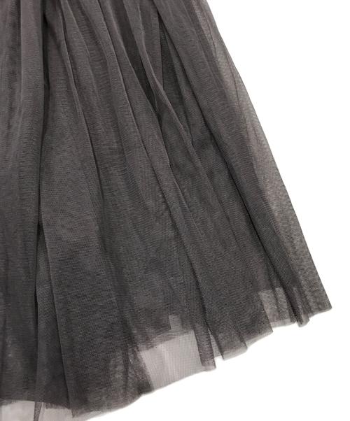 Snidel（スナイデル）Snidel (スナイデル) チュールボリュームドレス/パフスリーブワンピース モカ サイズ:1の古着・服飾アイテム