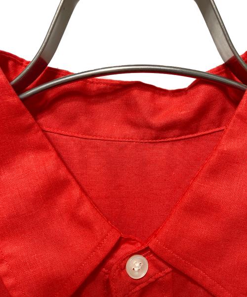 Spick and Span（スピック＆スパン）Spick and Span (スピック＆スパン) リネンブレンドフレンチヘムギャザーシャツ レッド サイズ:FREEの古着・服飾アイテム
