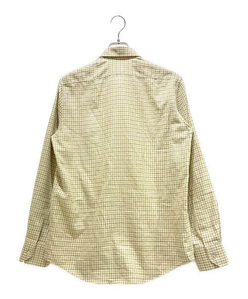 CELINE（セリーヌ）CELINE (セリーヌ) Triomphe Embroidered Check Loose Shirt/トリオンフ刺繍入り チェック ルーズシャツ/2C982113Q.02MX ベージュ サイズ:38の古着・服飾アイテム