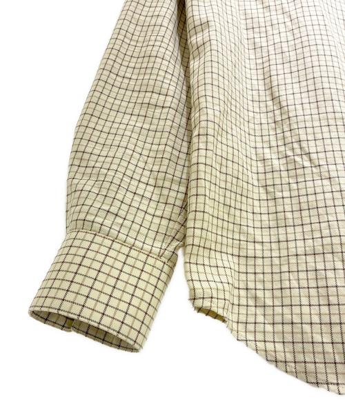 CELINE（セリーヌ）CELINE (セリーヌ) Triomphe Embroidered Check Loose Shirt/トリオンフ刺繍入り チェック ルーズシャツ/2C982113Q.02MX ベージュ サイズ:38の古着・服飾アイテム