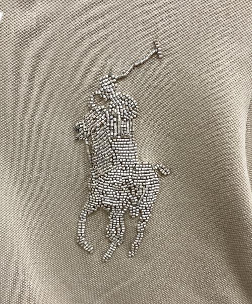 POLO RALPH LAUREN（ポロ・ラルフローレン）POLO RALPH LAUREN (ポロ・ラルフローレン) ビーズ刺繍ビックポニーポロシャツ ベージュ サイズ:XXLの古着・服飾アイテム
