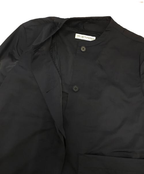EMPORIO ARMANI（エンポリオアルマーニ）EMPORIO ARMANI (エンポリオアルマーニ) ノーカラージャケット ネイビー サイズ:40の古着・服飾アイテム