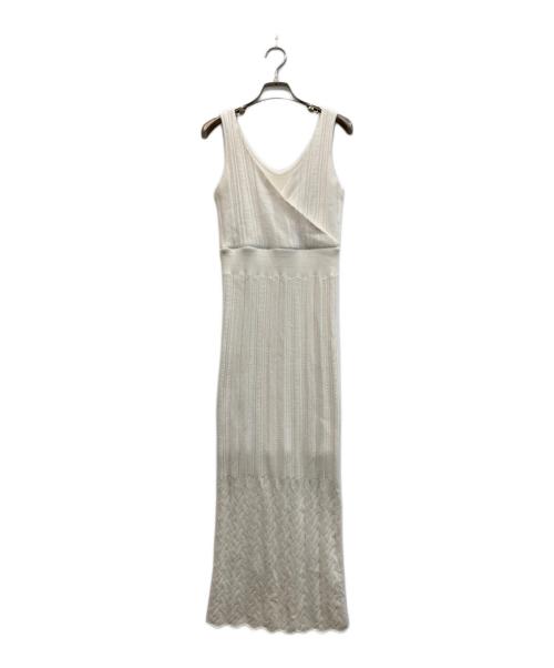 HER LIP TO（ハーリップトゥ）HER LIP TO (ハーリップトゥ) Summer Knit Lace Dress ホワイト サイズ:Sの古着・服飾アイテム