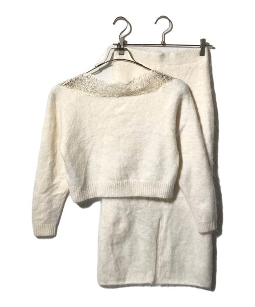 CELFORD（セルフォード）CELFORD (セルフォード) レーストリミングニットセットアップ アイボリー サイズ:Freeの古着・服飾アイテム