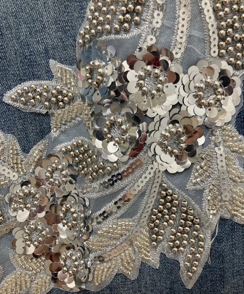 ANDREA&CO（アンドレアアンドコー）ANDREA&CO (アンドレアアンドコー) デニムビジュー刺繍パンツ インディゴ サイズ:記載なしの古着・服飾アイテム