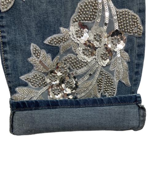 ANDREA&CO（アンドレアアンドコー）ANDREA&CO (アンドレアアンドコー) デニムビジュー刺繍パンツ インディゴ サイズ:記載なしの古着・服飾アイテム