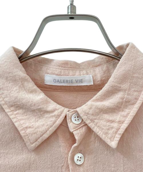 GALERIE VIE（ギャルリーヴィー）GALERIE VIE (ギャルリーヴィー) リネン混オークエッセンス ドロップショルダーシャツ ピンク サイズ:Fの古着・服飾アイテム