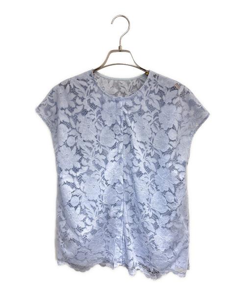 ANAYI（アナイ）ANAYI (アナイ) コードレーススカラヘム ブラウス ブルー サイズ:36 未使用品の古着・服飾アイテム