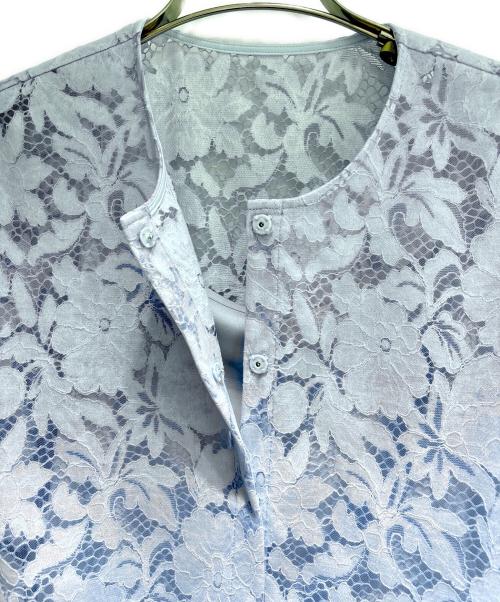 ANAYI（アナイ）ANAYI (アナイ) コードレーススカラヘム ブラウス ブルー サイズ:36 未使用品の古着・服飾アイテム