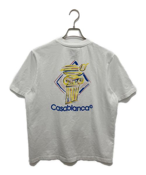 CASABLANCA（カサブランカ）CASABLANCA (カサブランカ) Diamond Column t-shirt ホワイト サイズ:Lの古着・服飾アイテム