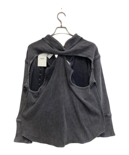 Ameri（アメリ）Ameri (アメリ) WAFFLE LAYERED DESIGN CUT TOP チャコールグレー サイズ:FREE 未使用品の古着・服飾アイテム