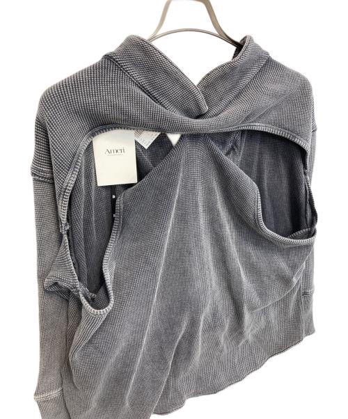 Ameri（アメリ）Ameri (アメリ) WAFFLE LAYERED DESIGN CUT TOP チャコールグレー サイズ:FREE 未使用品の古着・服飾アイテム