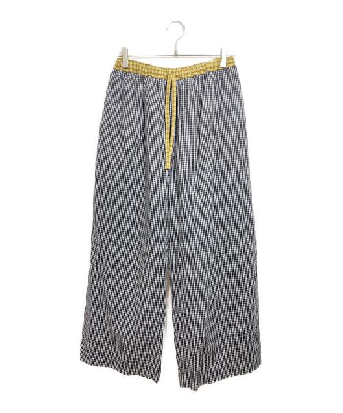 ELCHELE（エルチェレ）ELCHELE (エルチェレ) DADDY CHECK WIDE PANTS ブラック サイズ:36の古着・服飾アイテム