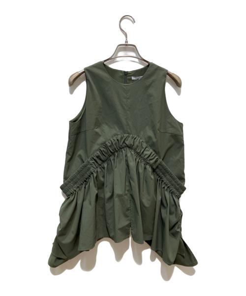 UN3D.（アンスリード）UN3D. (アンスリード) ラウンドギャザートップス カーキ サイズ:SIZE 36の古着・服飾アイテム