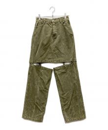 MAISON SPECIAL（メゾンスペシャル）の古着「Momo Slit Denim Pants」｜カーキ