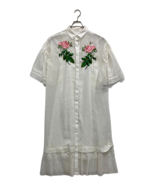 MUVEIL（ミュベール）MUVEIL (ミュベール) 刺繍シャツワンピース ホワイト サイズ:SIZE38の古着・服飾アイテム