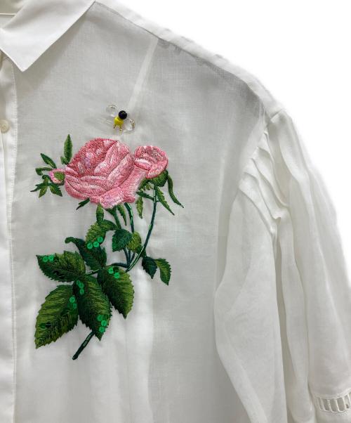 MUVEIL（ミュベール）MUVEIL (ミュベール) 刺繍シャツワンピース ホワイト サイズ:SIZE38の古着・服飾アイテム