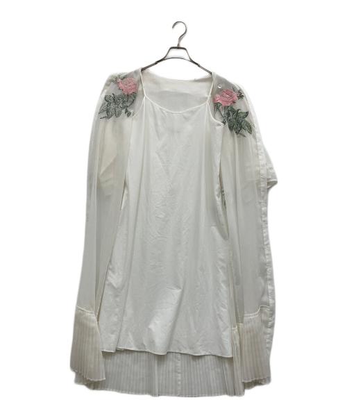 MUVEIL（ミュベール）MUVEIL (ミュベール) 刺繍シャツワンピース ホワイト サイズ:SIZE38の古着・服飾アイテム