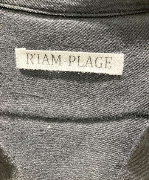 R’IAM-PLAGE（リアムプラージュ）R’IAM-PLAGE (リアムプラージュ) スキッパーシャツワンピース 半袖ワンピース ブラック サイズ:36の古着・服飾アイテム