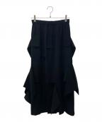 ENFOLDエンフォルド）の古着「WEAVE DRAPE SKIRT」｜ブラック