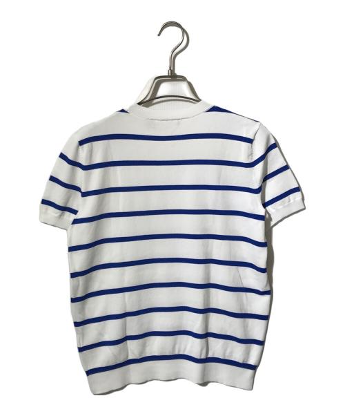 LAUREN RALPH LAUREN（ローレン ラルフ ローレン）LAUREN RALPH LAUREN (ローレン ラルフ ローレン) 半袖ボーダーニット ホワイト×ブルー サイズ:Sの古着・服飾アイテム