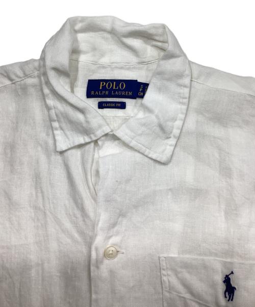 POLO RALPH LAUREN（ポロ・ラルフローレン）POLO RALPH LAUREN (ポロ・ラルフローレン) リネン半袖シャツ ホワイト サイズ:Ｓの古着・服飾アイテム