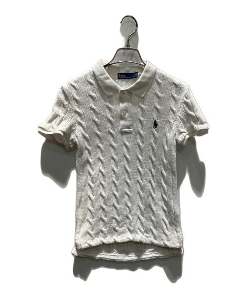 POLO RALPH LAUREN（ポロ・ラルフローレン）POLO RALPH LAUREN (ポロ・ラルフローレン) ニットポロシャツ ホワイト サイズ:Mの古着・服飾アイテム