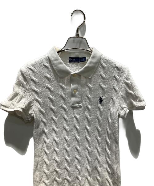 POLO RALPH LAUREN（ポロ・ラルフローレン）POLO RALPH LAUREN (ポロ・ラルフローレン) ニットポロシャツ ホワイト サイズ:Mの古着・服飾アイテム