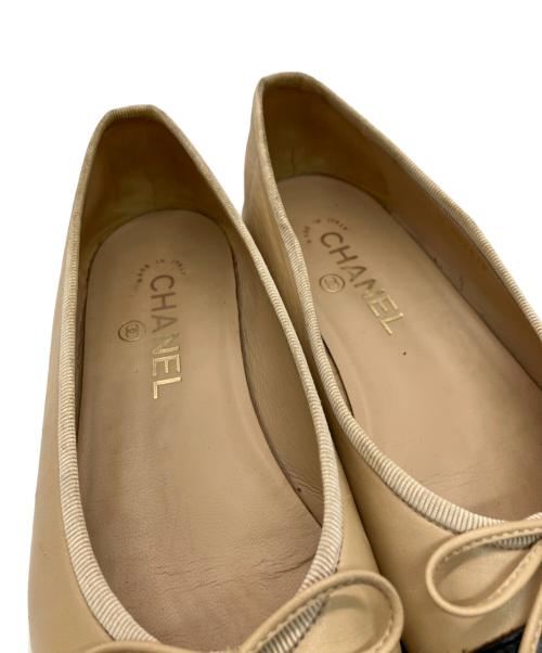 CHANEL（シャネル）CHANEL (シャネル) バレエパンプス ブラック×ベージュ サイズ:37の古着・服飾アイテム