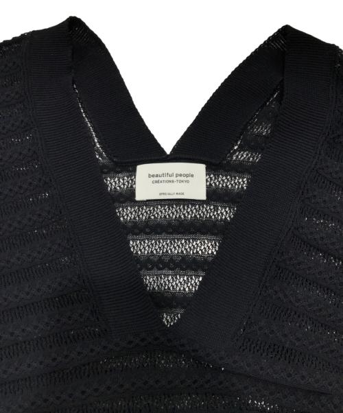 beautiful people（ビューティフルピープル）beautiful people (ビューティフルピープル) afrcian coil lace knit dress ブラック サイズ:38の古着・服飾アイテム