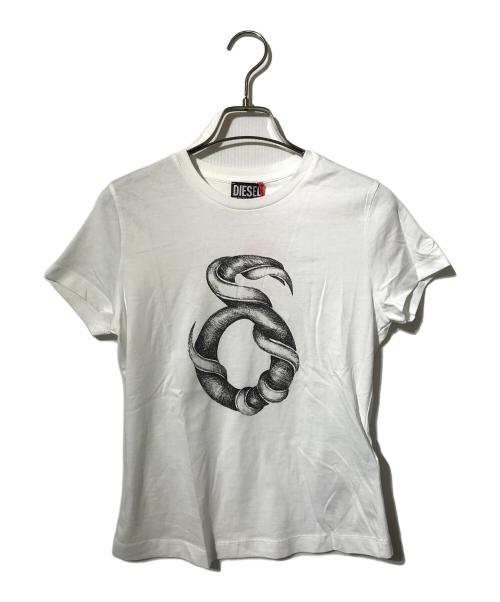 DIESEL（ディーゼル）DIESEL (ディーゼル) プリントTシャツ/クルーネックTシャツ ホワイト サイズ:Sの古着・服飾アイテム