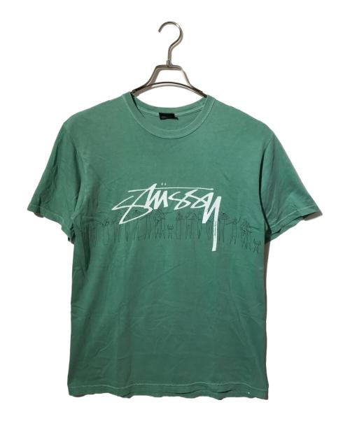 stussy（ステューシー）stussy (ステューシー) プリントTシャツ/ロゴTシャツ/半袖カットソー グリーン サイズ:Ｍの古着・服飾アイテム