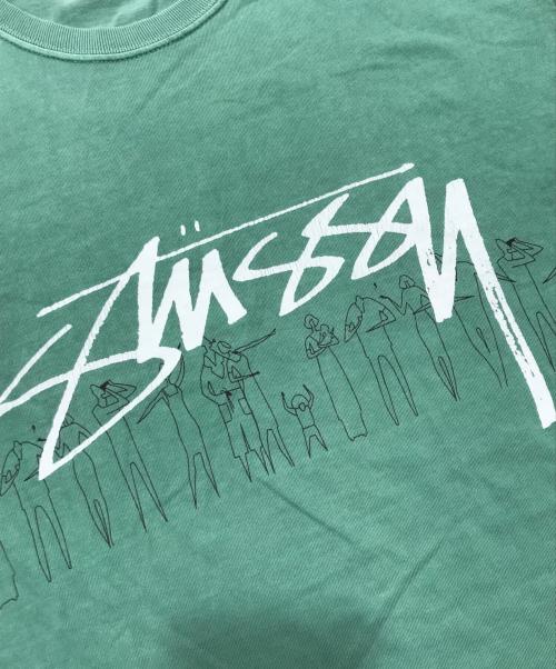 stussy（ステューシー）stussy (ステューシー) プリントTシャツ/ロゴTシャツ/半袖カットソー グリーン サイズ:Ｍの古着・服飾アイテム