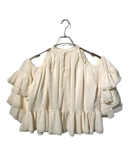 RANDA（ランダ）RANDA (ランダ) ラッフルフリルオフショルダーブラウス/半袖ブラウス/フリル ベージュ サイズ:SIZE 1の古着・服飾アイテム