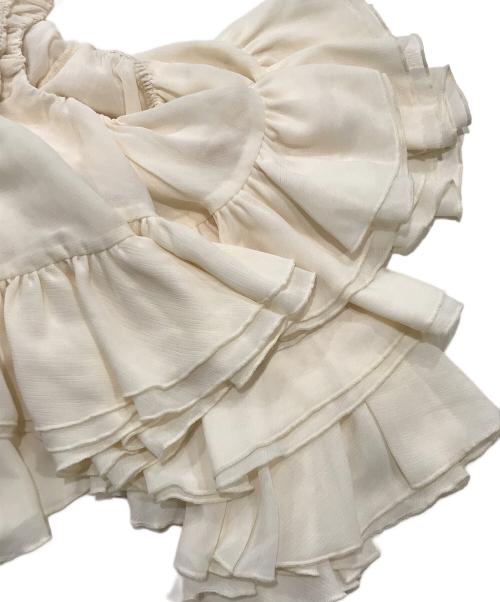 RANDA（ランダ）RANDA (ランダ) ラッフルフリルオフショルダーブラウス/半袖ブラウス/フリル ベージュ サイズ:SIZE 1の古着・服飾アイテム