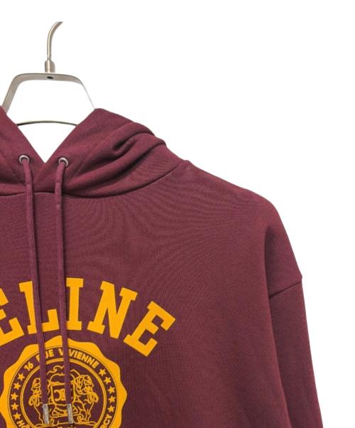 CELINE（セリーヌ）CELINE (セリーヌ) BLASON フーディー ボルドー サイズ:Ｌの古着・服飾アイテム