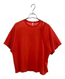 A CCORDION（アコーディオン）の古着「SHOULDER SLIT T SHIRTS」｜レッド