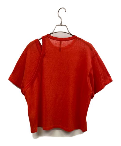 A CCORDION（アコーディオン）A CCORDION (アコーディオン) SHOULDER SLIT T SHIRTS レッド サイズ:Mの古着・服飾アイテム