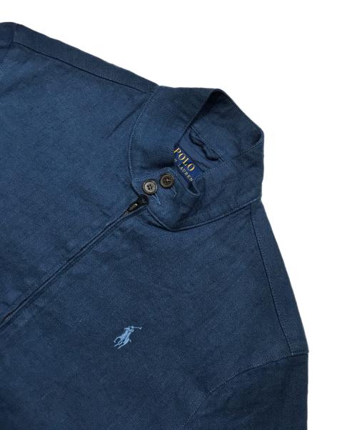 POLO RALPH LAUREN（ポロ・ラルフローレン）POLO RALPH LAUREN (ポロ・ラルフローレン) リネンブレンド ヘリンボーン ツイル ジャケット ネイビー サイズ:XSの古着・服飾アイテム
