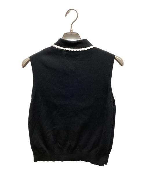 UNITED ARROWS（ユナイテッドアローズ）UNITED ARROWS (ユナイテッドアローズ) スカラップ レース ニットベスト ブラック サイズ:sの古着・服飾アイテム