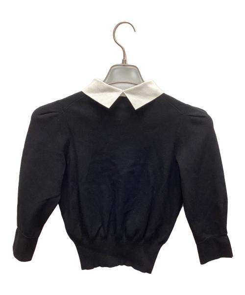 ESTNATION（エストネーション）ESTNATION (エストネーション) 衿付きミドルスリーブニット ブラック サイズ:Ｆの古着・服飾アイテム