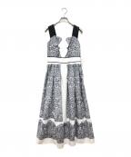 HER LIP TOハーリップトゥ）の古着「Marbella Panel Printed Dress」｜ホワイト×ブラック