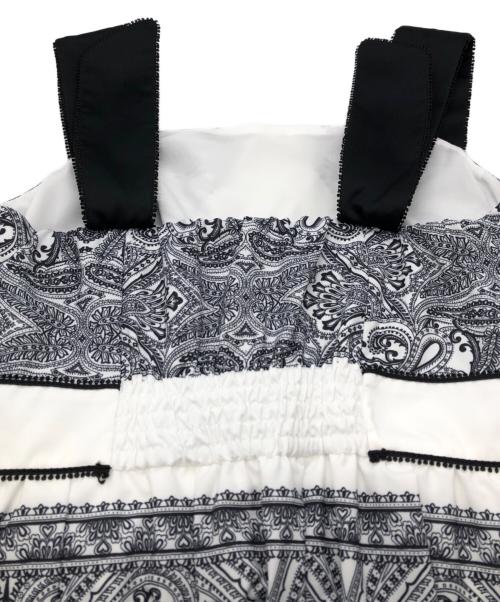 HER LIP TO（ハーリップトゥ）HER LIP TO (ハーリップトゥ) Marbella Panel Printed Dress ホワイト×ブラック サイズ:SIZE Sの古着・服飾アイテム