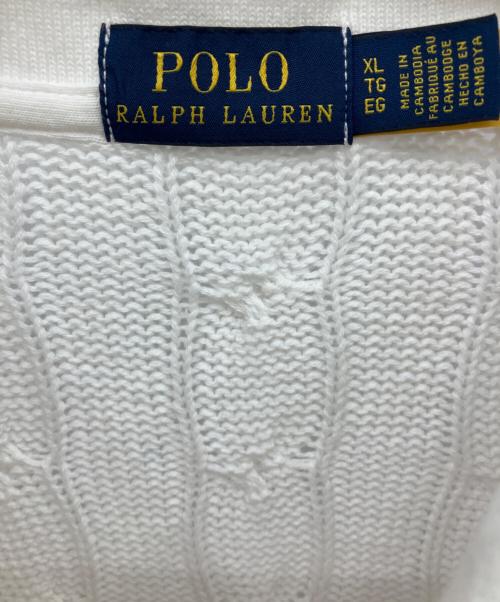 POLO RALPH LAUREN（ポロ・ラルフローレン）POLO RALPH LAUREN (ポロ・ラルフローレン) ニットポロシャツ ホワイト サイズ:XLの古着・服飾アイテム