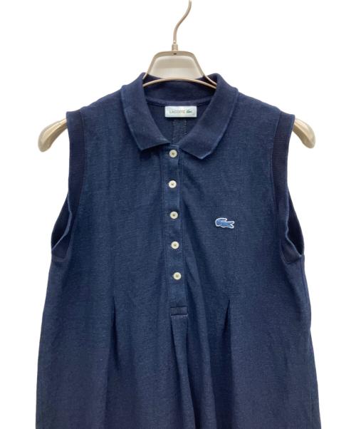 LACOSTE（ラコステ）LACOSTE (ラコステ) インディゴノースリーブポロドレス ネイビー サイズ:38の古着・服飾アイテム