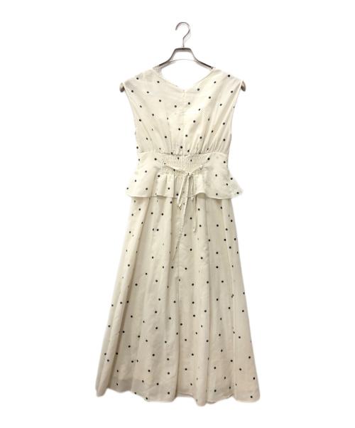 Mystrada（マイストラーダ）Mystrada (マイストラーダ) ペプラムカラーボイルワンピース アイボリー サイズ:SIZE 36の古着・服飾アイテム