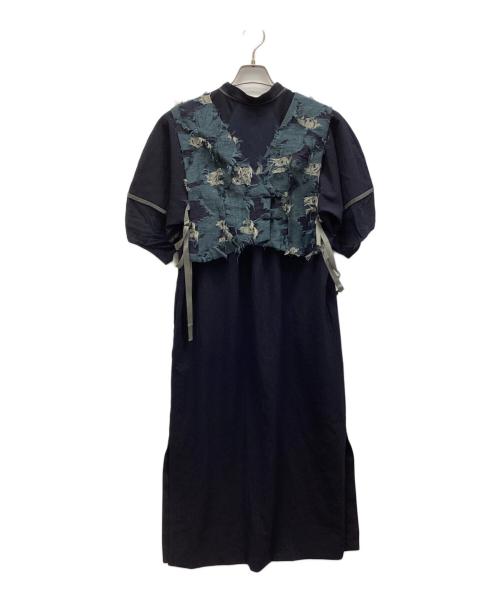 PUBLIC TOKYO（パブリックトウキョウ）PUBLIC TOKYO (パブリックトウキョウ) ジレレイヤードワンピース ネイビー サイズ:FREEの古着・服飾アイテム
