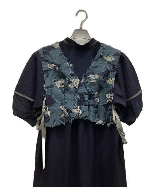 PUBLIC TOKYO（パブリックトウキョウ）PUBLIC TOKYO (パブリックトウキョウ) ジレレイヤードワンピース ネイビー サイズ:FREEの古着・服飾アイテム