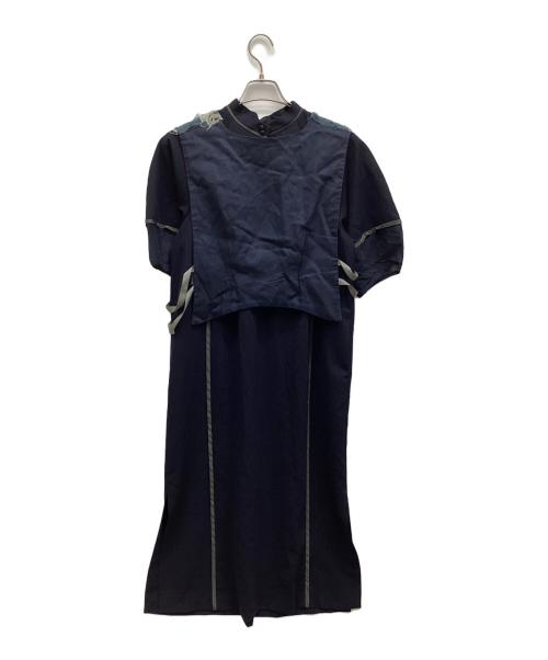 PUBLIC TOKYO（パブリックトウキョウ）PUBLIC TOKYO (パブリックトウキョウ) ジレレイヤードワンピース ネイビー サイズ:FREEの古着・服飾アイテム